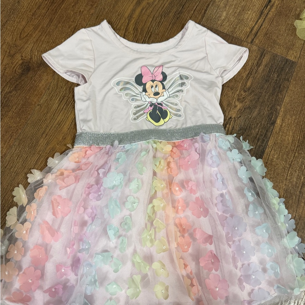 Charming Butterfly Kids Dress with Pastel Floral Skirt